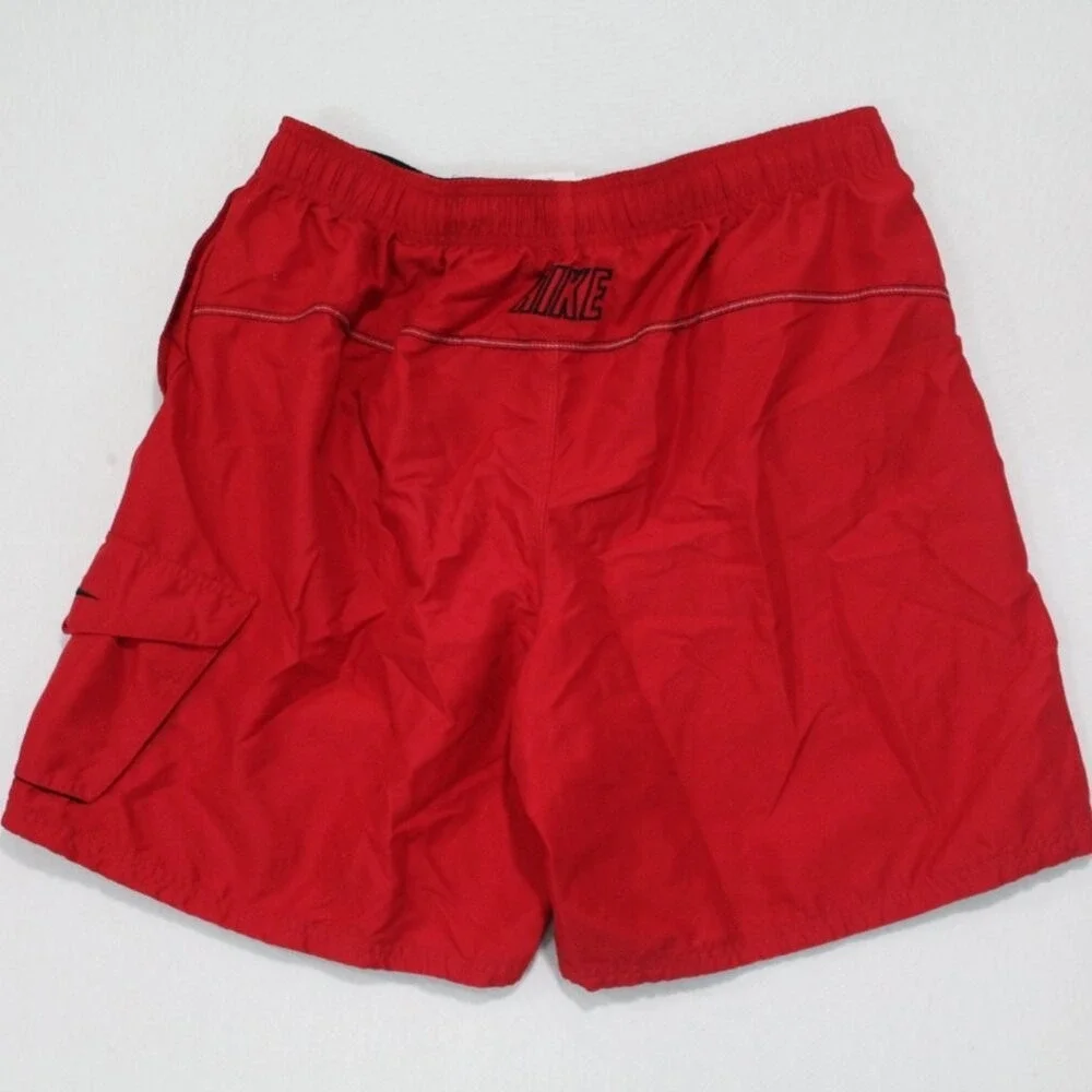 Nike Men Red Board Shorts Swim Outdoor Swoosh Size XL